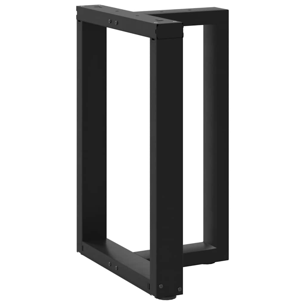 Gambe per tavolo da pranzo a forma di T 2 pz nere 50x35x(72-73) cm in acciaio