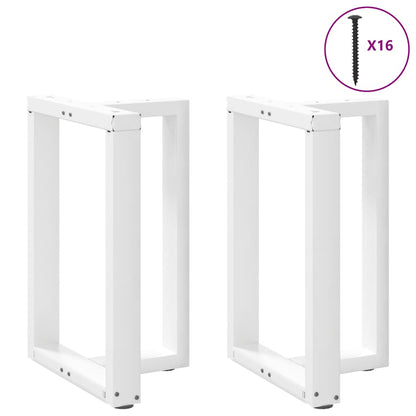Gambe per tavolo da pranzo a forma di T 2 pz bianche 50x35x(72-73) cm in acciaio