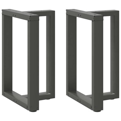Gambe per tavolo da pranzo a forma di T 2 pz Antracite 50x35x(72-73) cm Acciaio