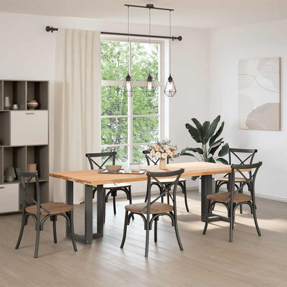 Gambe per tavolo da pranzo a forma di T 2 pz Antracite 50x35x(72-73) cm Acciaio