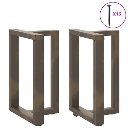 Gambe Tavolo Pranzo a T 2 pz Naturale 50x35x(72-73) cm Acciaio