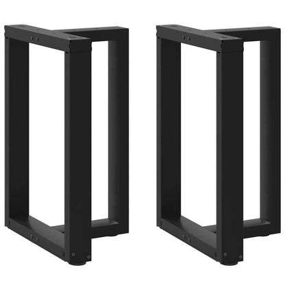 Gambe per tavolo da pranzo a forma di T 2 pz nere 60x35x(72-73) cm in acciaio