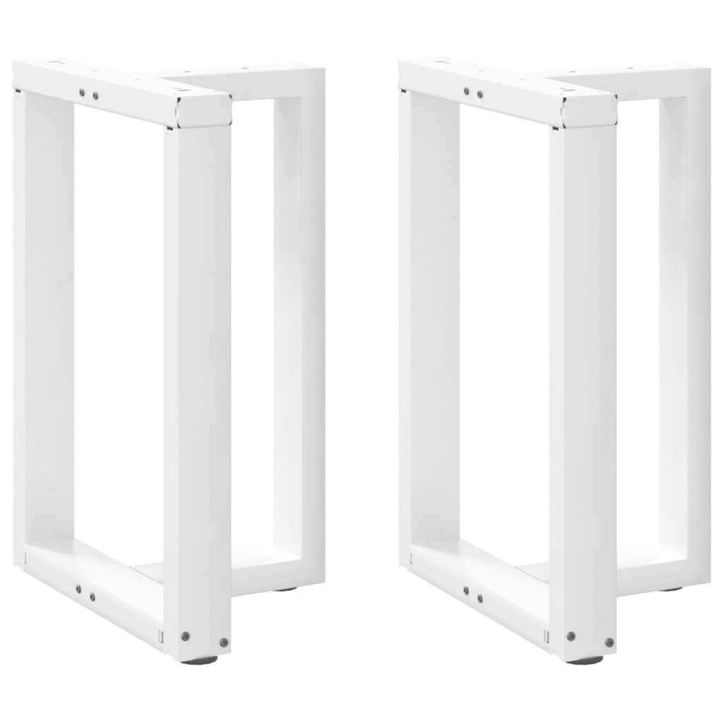 Gambe per tavolo da pranzo a forma di T 2 pz bianche 60x35x(72-73) cm in acciaio