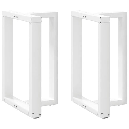 Gambe per tavolo da pranzo a forma di T 2 pz bianche 60x35x(72-73) cm in acciaio