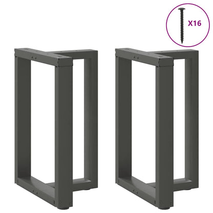 Gambe per tavolo da pranzo a forma di T 2 pz Antracite 60x35x(72-73) cm Acciaio