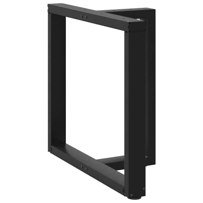 Gambe per tavolo da pranzo a forma di T 2 pz nere 70x35x(72-73) cm in acciaio
