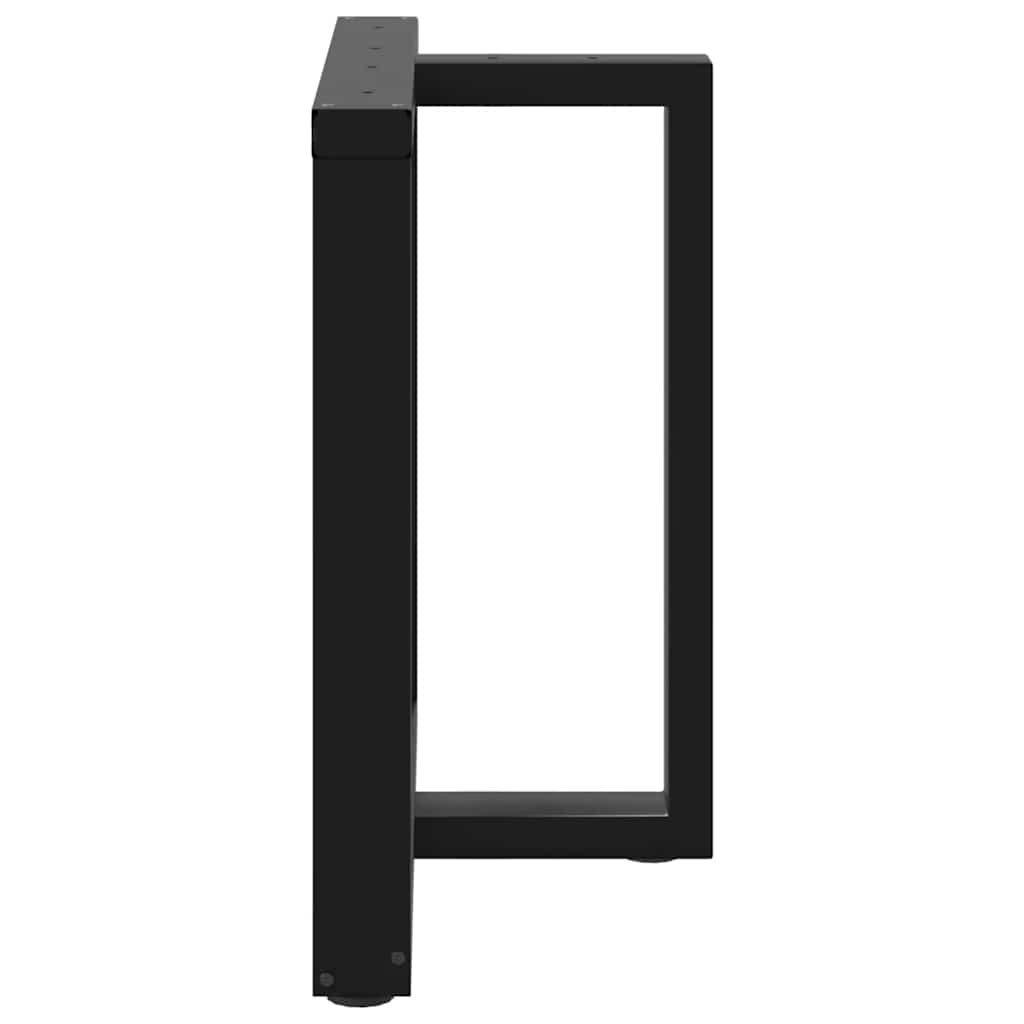 Gambe per tavolo da pranzo a forma di T 2 pz nere 70x35x(72-73) cm in acciaio