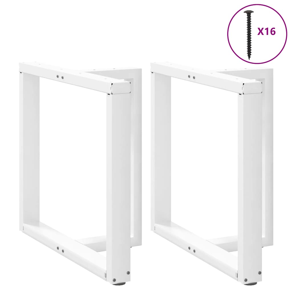 Gambe Tavolo Pranzo Forma T 2pz Bianco 80x35x(72-73) cm Acciaio