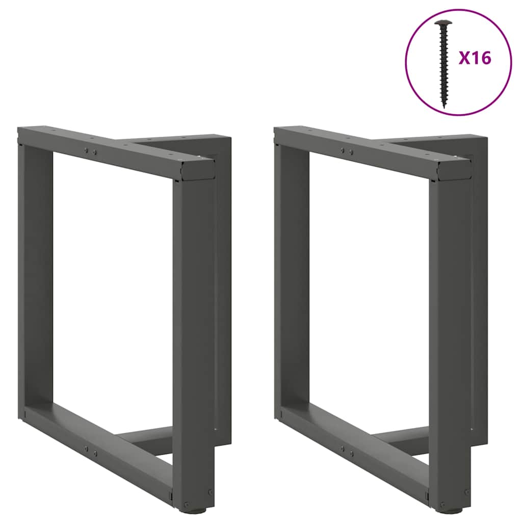 Gambe per tavolo da pranzo a forma di T 2 pz Antracite 80x35x(72-73) cm Acciaio