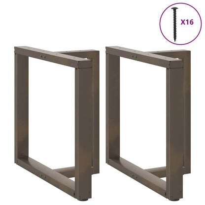 Gambe Tavolo Pranzo a T 2 pz Naturale 80x35x(72-73) cm Acciaio