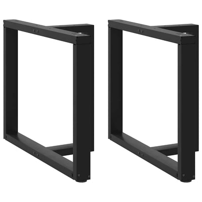 Gambe per tavolo da pranzo a forma di T 2 pz nere 90x35x(72-73) cm in acciaio
