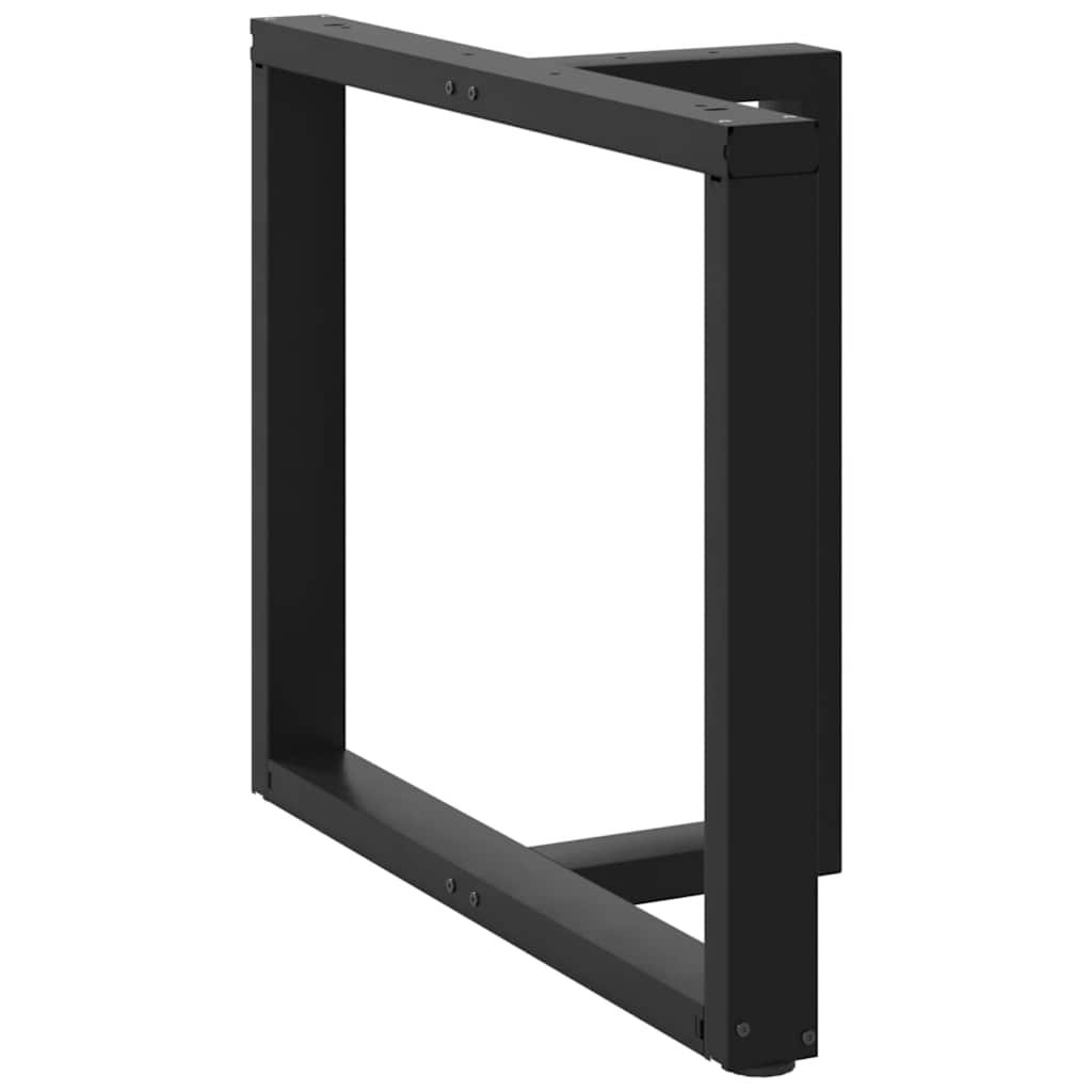 Gambe per tavolo da pranzo a forma di T 2 pz nere 90x35x(72-73) cm in acciaio