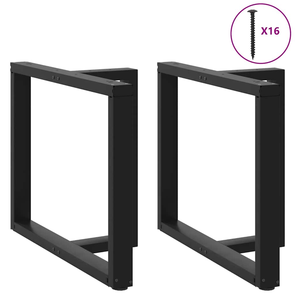 Gambe per tavolo da pranzo a forma di T 2 pz nere 90x35x(72-73) cm in acciaio