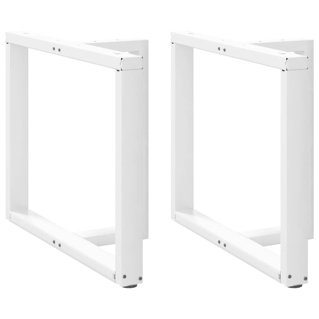 Gambe per tavolo da pranzo a forma di T 2 pz bianche 90x35x(72-73) cm in acciaio
