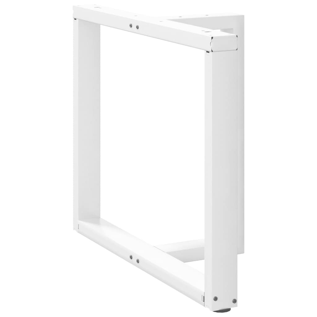 Gambe per tavolo da pranzo a forma di T 2 pz bianche 90x35x(72-73) cm in acciaio