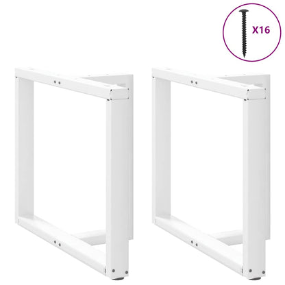 Gambe per tavolo da pranzo a forma di T 2 pz bianche 90x35x(72-73) cm in acciaio