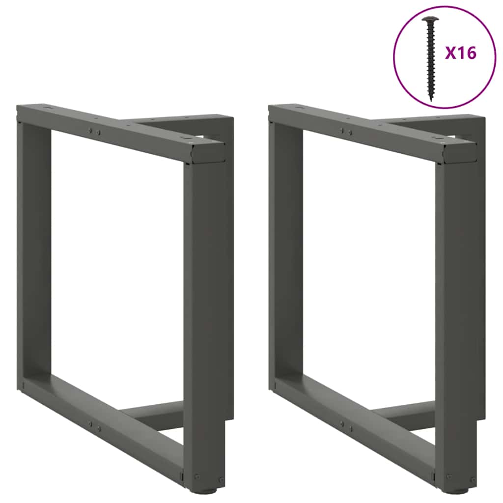 Gambe per tavolo da pranzo a forma di T 2 pz Antracite 90x35x(72-73) cm Acciaio