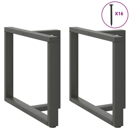 Gambe per tavolo da pranzo a forma di T 2 pz Antracite 90x35x(72-73) cm Acciaio