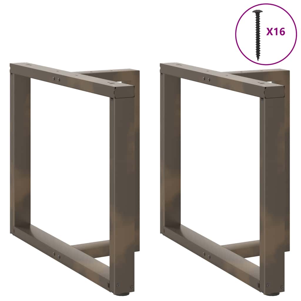 Gambe Tavolo Pranzo a T 2 pz Naturale 90x35x(72-73) cm Acciaio