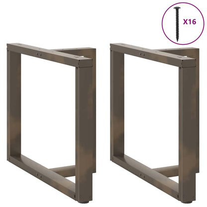 Gambe Tavolo Pranzo a T 2 pz Naturale 90x35x(72-73) cm Acciaio