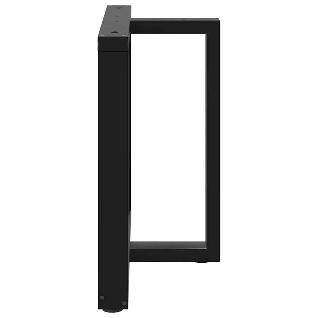 Gambe per tavolo da pranzo a forma di T 2 pz nere 100x35x(72-73) cm in acciaio