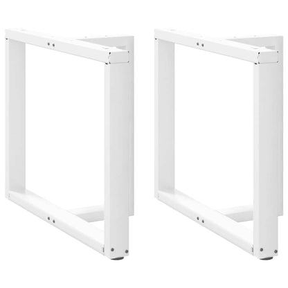 Gambe per tavolo da pranzo a forma di T 2 pz bianche 100x35x(72-73) cm in acciaio