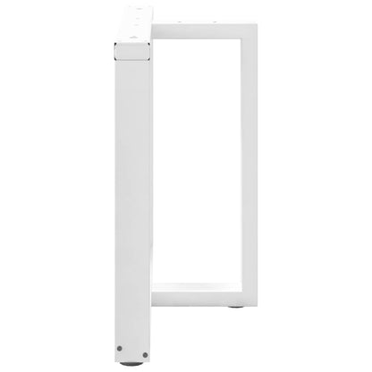 Gambe per tavolo da pranzo a forma di T 2 pz bianche 100x35x(72-73) cm in acciaio
