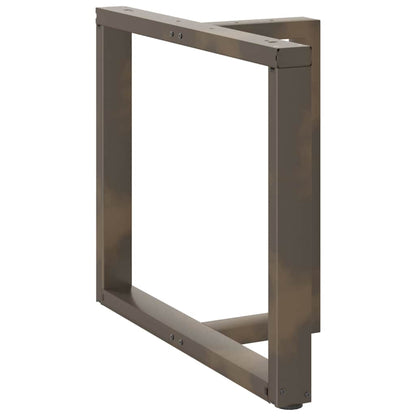 Gambe Tavolo Pranzo a T 2 pz Naturale 100x35x(72-73) cm Acciaio