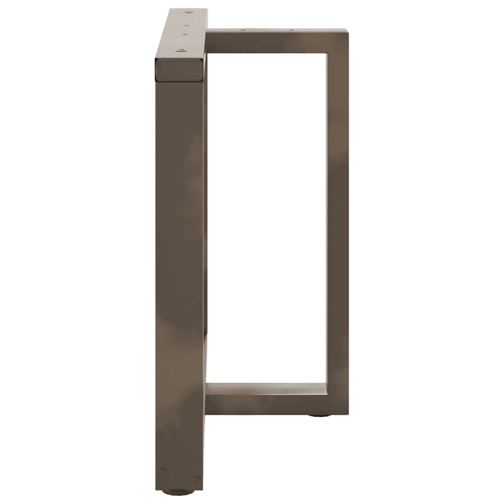 Gambe Tavolo Pranzo a T 2 pz Naturale 100x35x(72-73) cm Acciaio