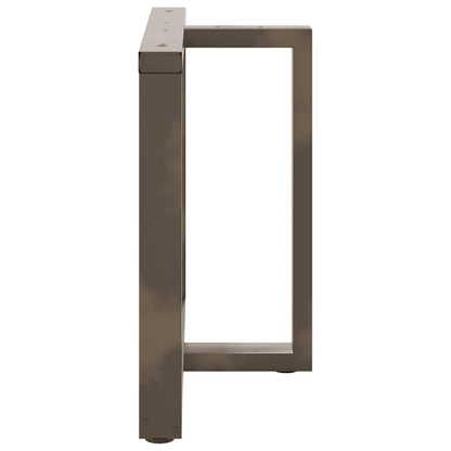 Gambe Tavolo Pranzo a T 2 pz Naturale 100x35x(72-73) cm Acciaio