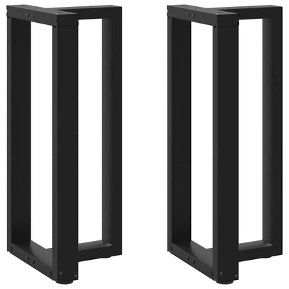 Gambe per tavolo da bar a forma di T 2 pz nere 40x35x(90-91) cm in acciaio