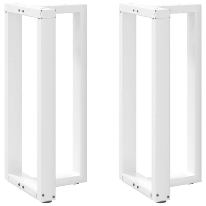 Gambe per tavolo da bar a forma di T 2 pz bianche 40x35x(90-91) cm in acciaio