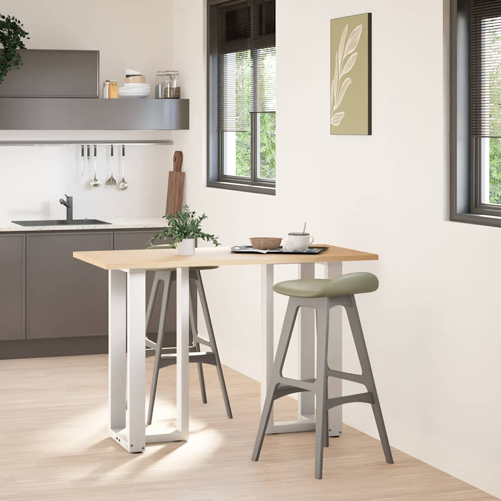 Gambe per tavolo da bar a forma di T 2 pz bianche 40x35x(90-91) cm in acciaio