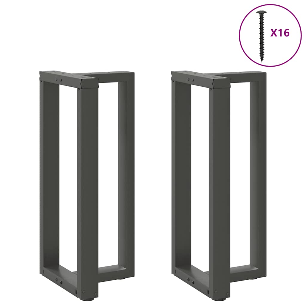 Gambe per tavolo da bar a forma di T 2 pz Antracite 40x35x(90-91) cm Acciaio