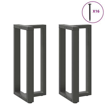 Gambe per tavolo da bar a forma di T 2 pz Antracite 40x35x(90-91) cm Acciaio