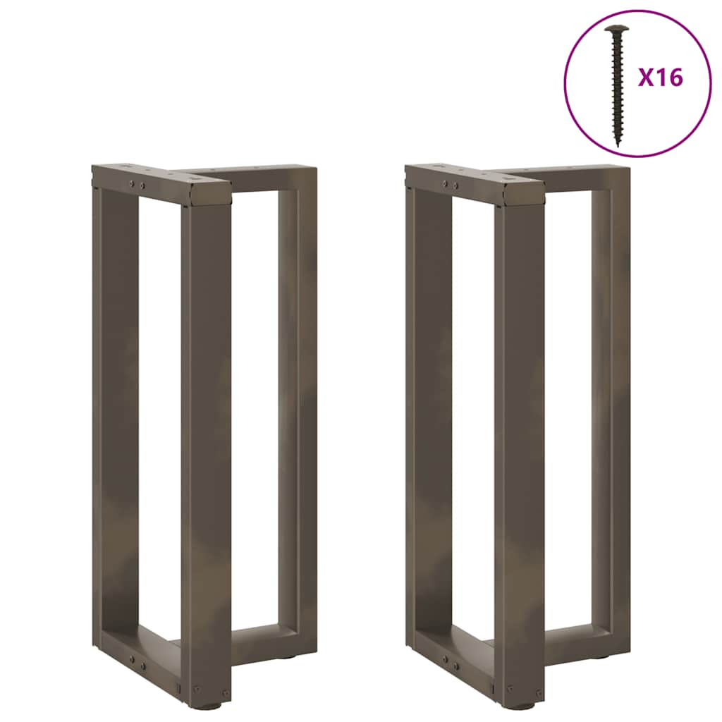 Gambe per tavolo da bar a forma di T 2 pz nere 40x35x(90-91) cm in acciaio