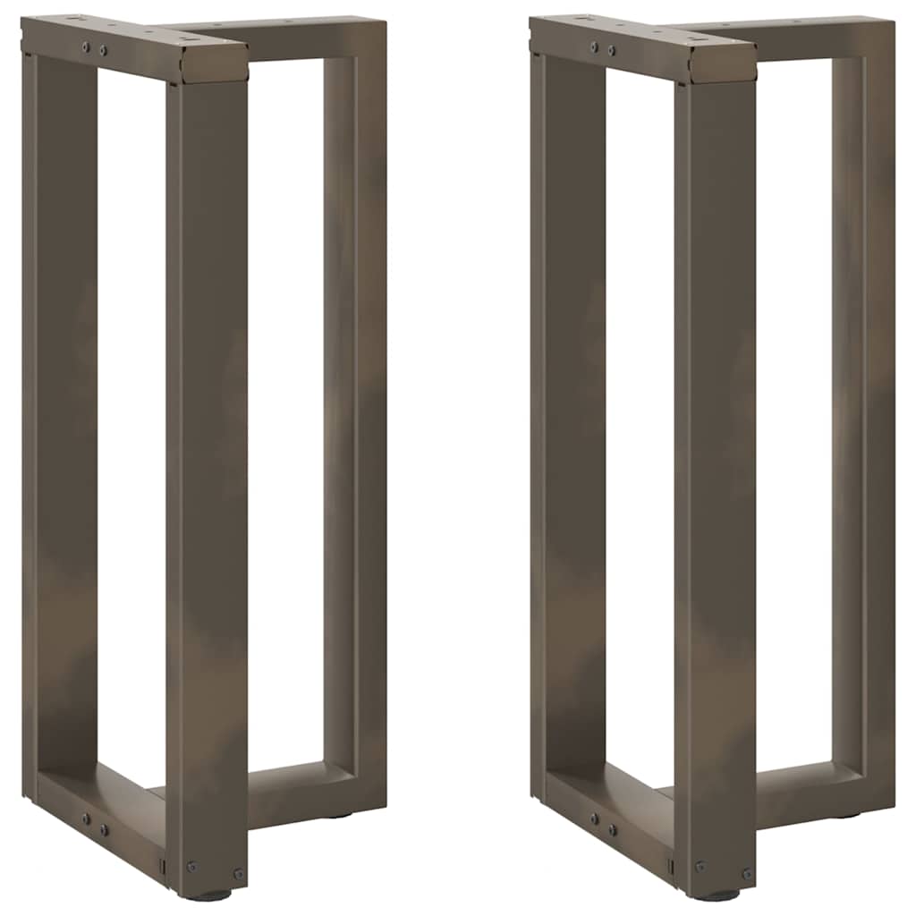 Gambe per tavolo da bar a forma di T 2 pz nere 40x35x(90-91) cm in acciaio