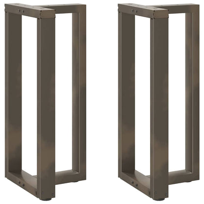Gambe per tavolo da bar a forma di T 2 pz nere 40x35x(90-91) cm in acciaio
