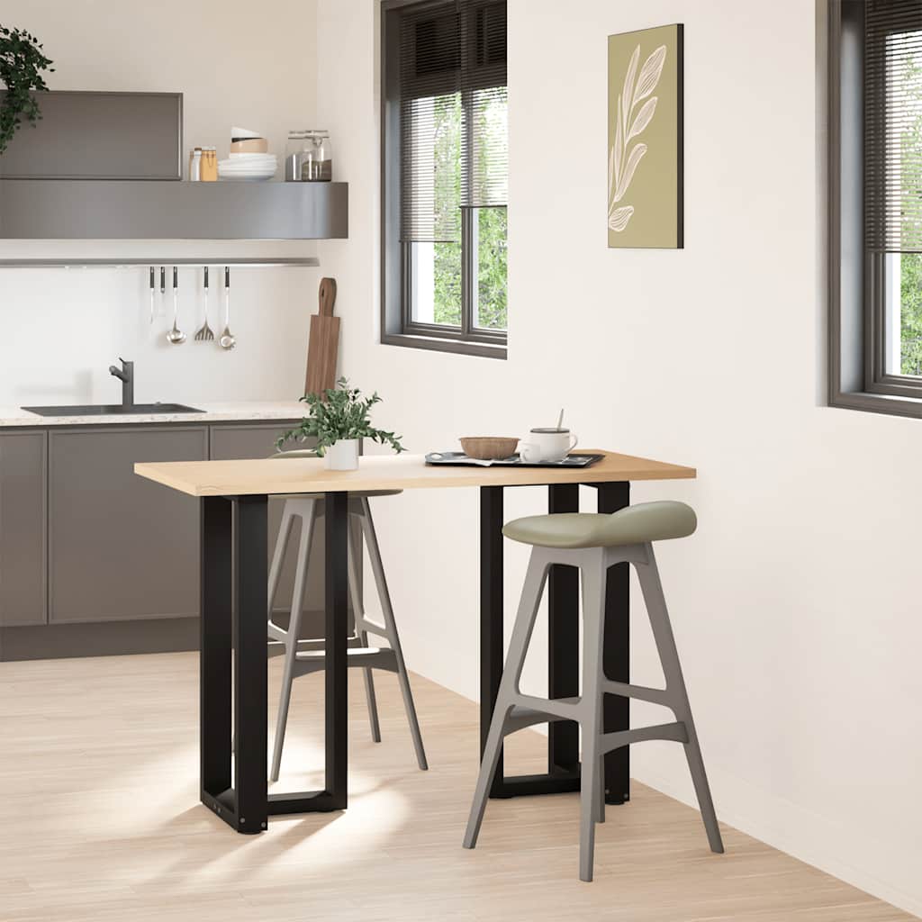 Gambe per tavolo da bar a forma di T 2 pz nere 50x35x(90-91) cm in acciaio
