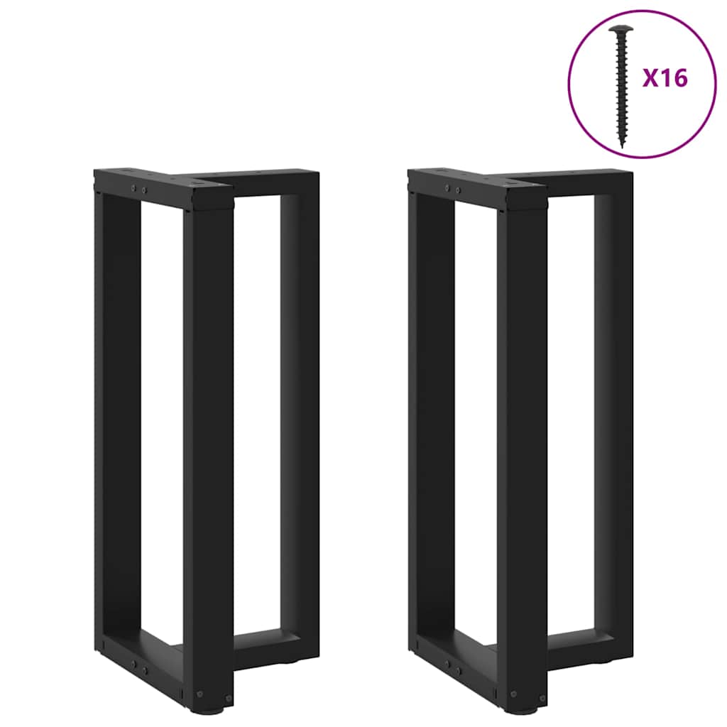 Gambe per tavolo da bar a forma di T 2 pz nere 50x35x(90-91) cm in acciaio