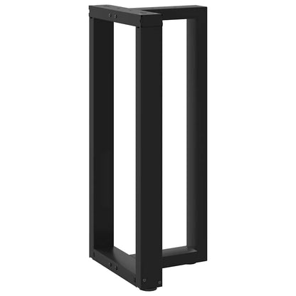 Gambe per tavolo da bar a forma di T 2 pz nere 50x35x(90-91) cm in acciaio
