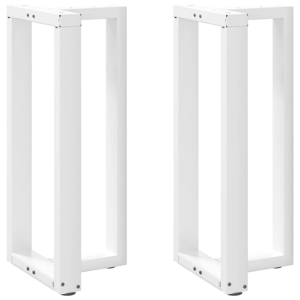 Gambe per tavolo da bar a forma di T 2 pz bianche 50x35x(90-91) cm in acciaio