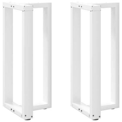 Gambe per tavolo da bar a forma di T 2 pz bianche 50x35x(90-91) cm in acciaio