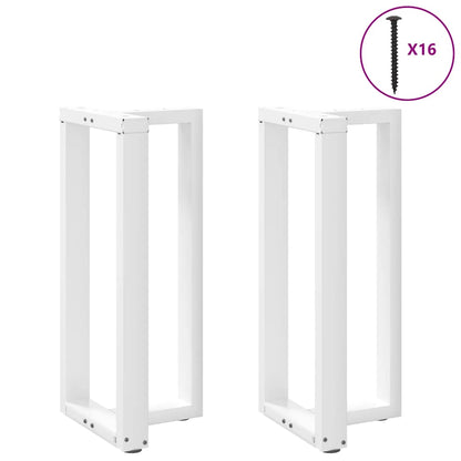 Gambe per tavolo da bar a forma di T 2 pz bianche 50x35x(90-91) cm in acciaio