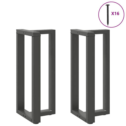 Gambe per tavolo da bar a forma di T 2 pz Antracite 50x35x(90-91) cm Acciaio