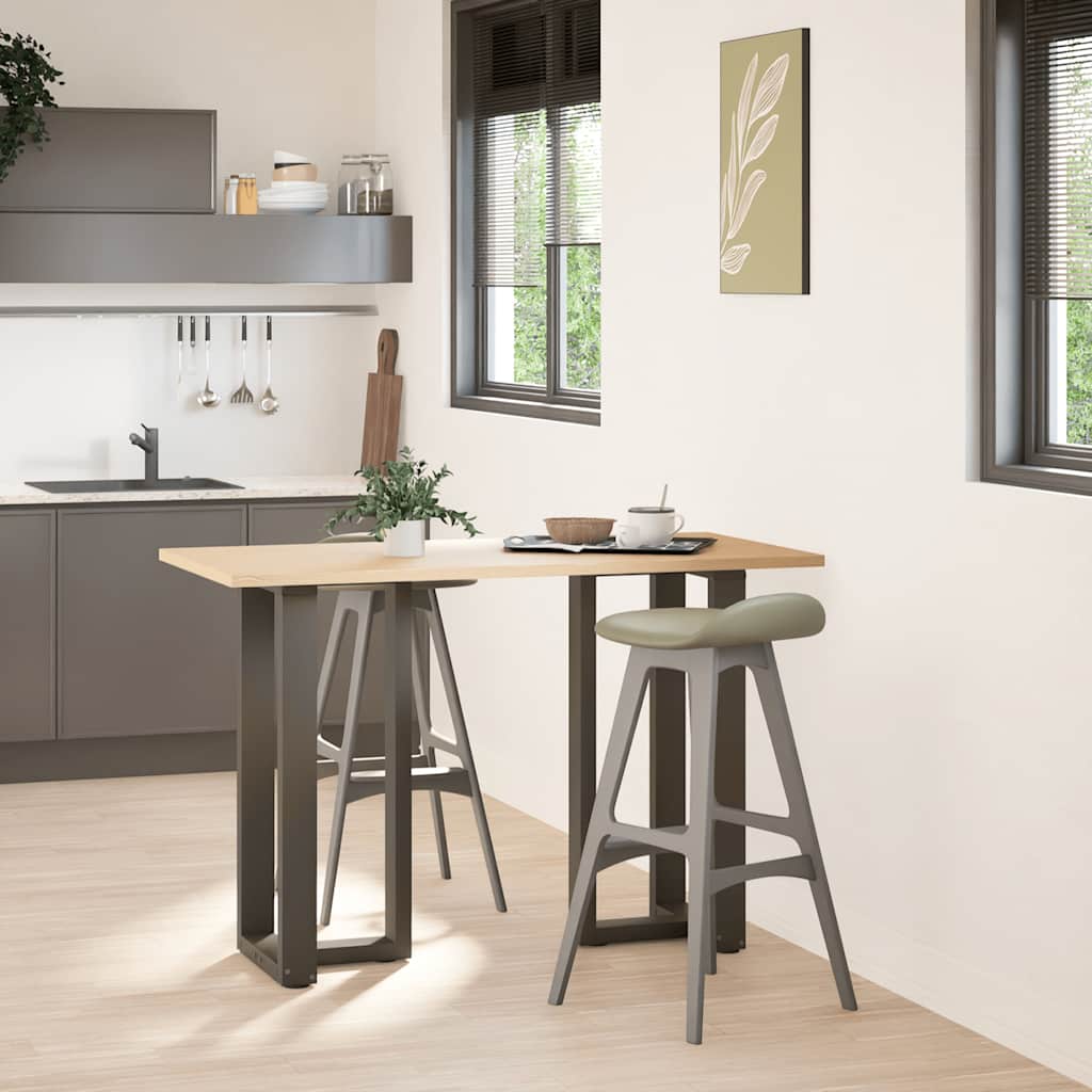 Gambe Tavolo Bar Forma T 2 pz Naturale 50x35x(91-92)cm Acciaio