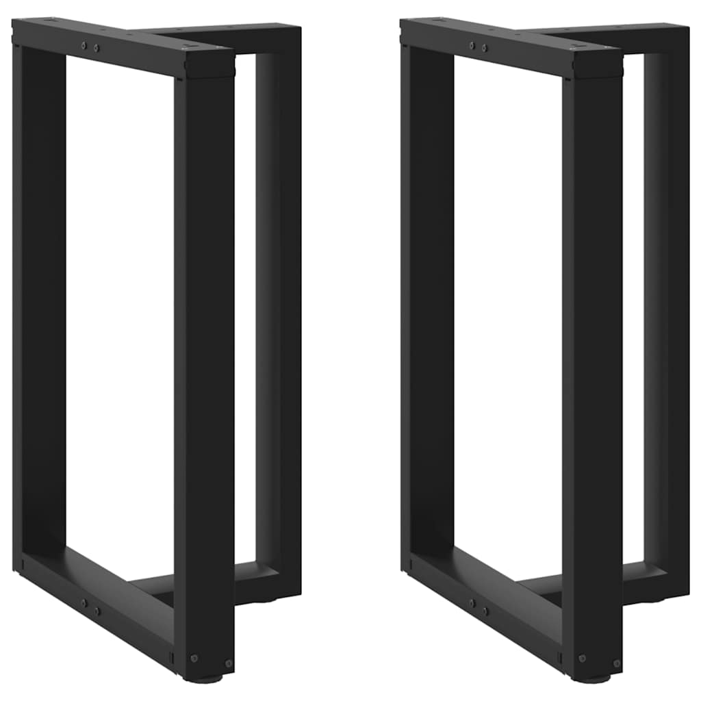 Gambe per tavolo da bar a forma di T 2 pz nere 60x35x(90-91) cm in acciaio