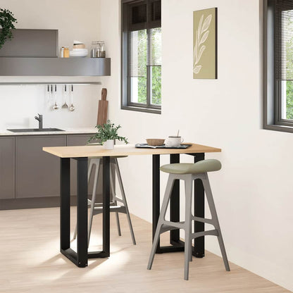 Gambe per tavolo da bar a forma di T 2 pz nere 60x35x(90-91) cm in acciaio