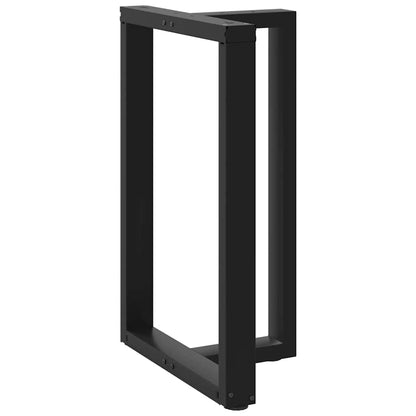 Gambe per tavolo da bar a forma di T 2 pz nere 60x35x(90-91) cm in acciaio