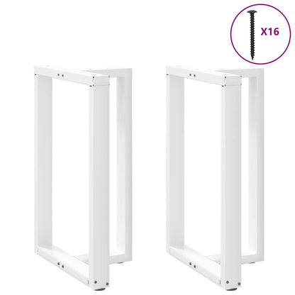 Gambe per tavolo da bar a forma di T 2 pz bianche 60x35x(90-91) cm in acciaio